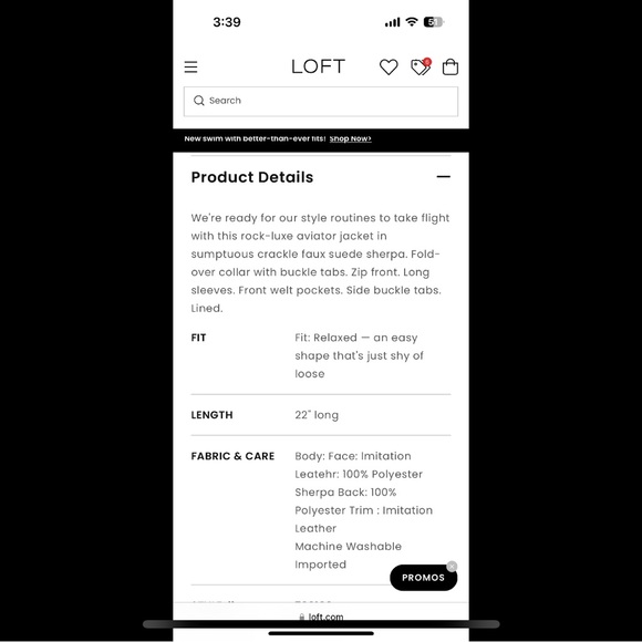 NWT Loft Faux Suede Sherpa Aviator Bomber Jacket - Picture 12 of 12